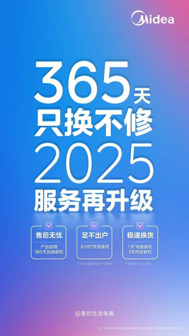 只换不修售后新标准引领家电行业新风尚！爱游戏app入口美的生活电器：365天